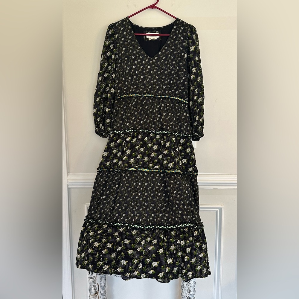 Anthropologie Karoline Tiered Maxi Floral Dress women’s size 8